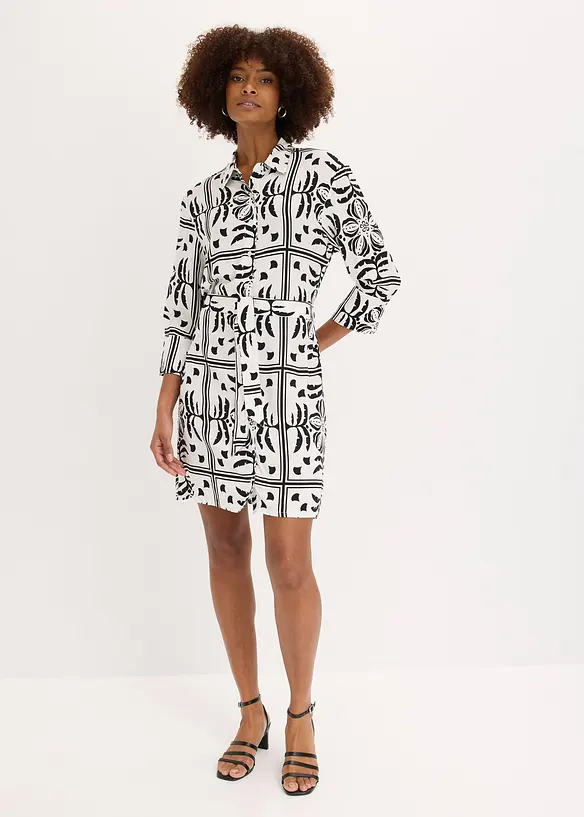 Skjortkl&auml;nning av viskos med mjukt fall, bonprix