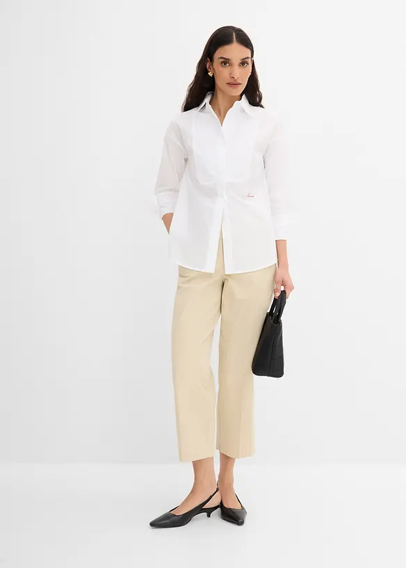 Skjortblus med frackbr&ouml;st, bonprix