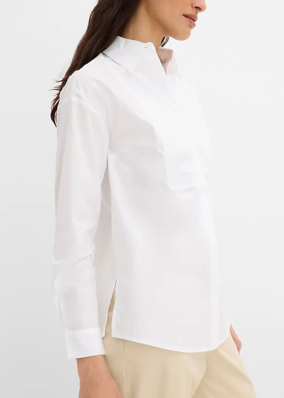 Skjortblus med frackbr&ouml;st, bonprix