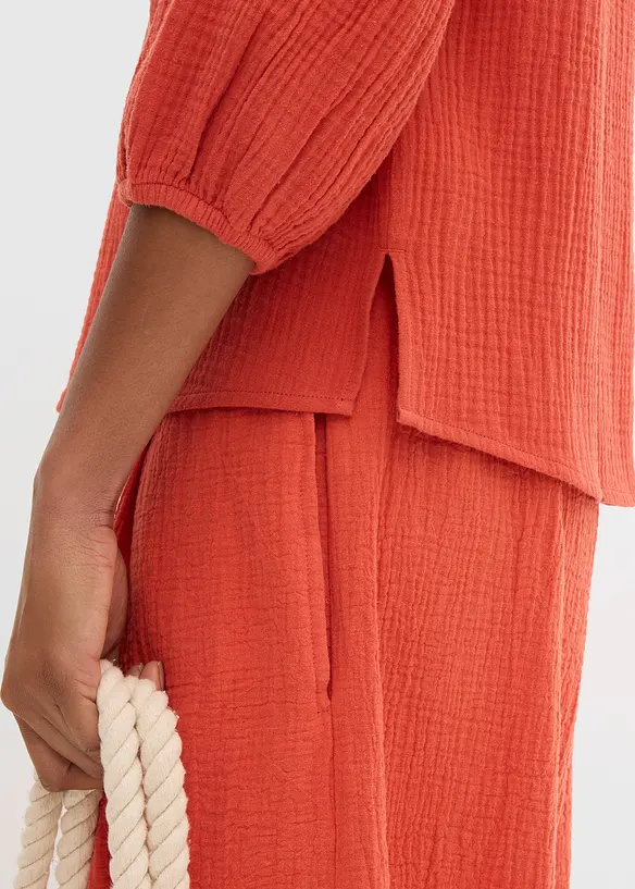 Muslinblus i oversizemodell av bomull, bonprix