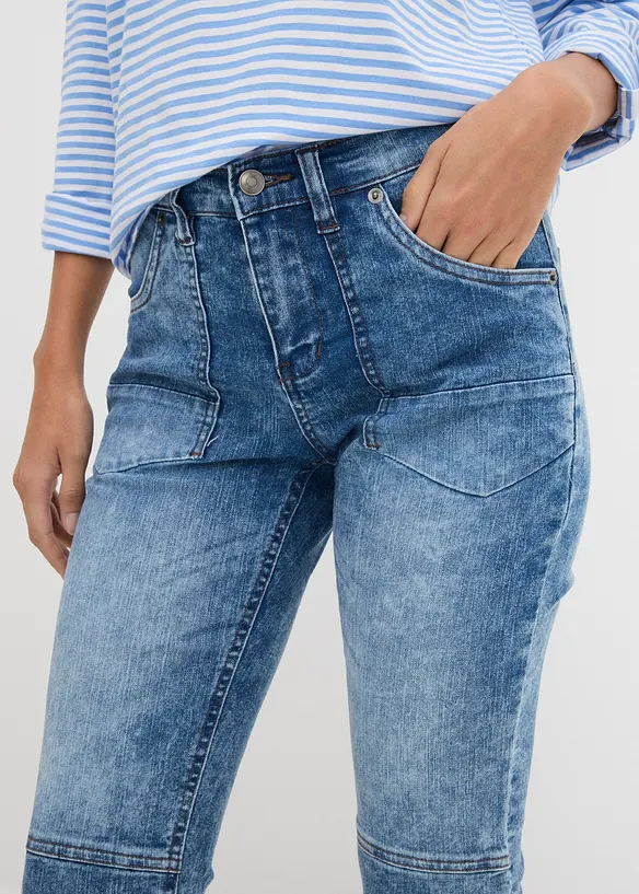 Stretchiga caprijeans, bonprix