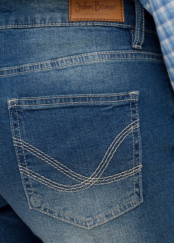 Jeansshorts Slim Fit, Mid Waist (2-pack), bonprix