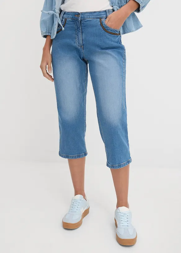 Slim Fit Capri Jeans Mid Waist, bonprix