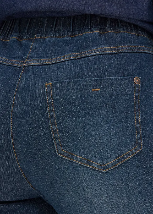 Slim Fit Jeans, Mid Waist, med bomull, bonprix