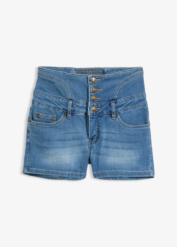 Jeansshorts med h&ouml;g midja, bonprix