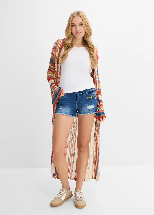 Jeansshorts med broderi, bonprix