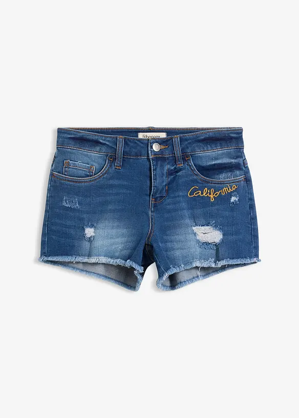 Jeansshorts med broderi, bonprix