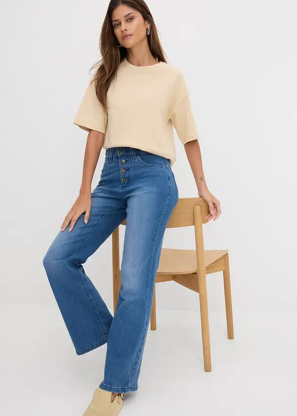 Straight Jeans High Waist, Stretch, bonprix