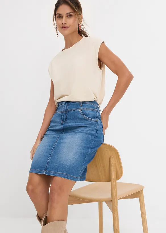 Stretchig jeanskjol, bonprix