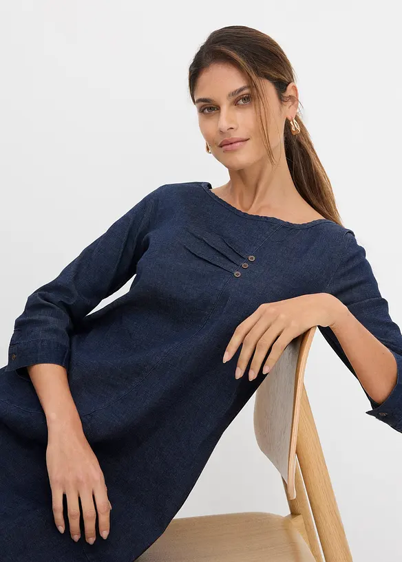 Stretchig jeanskl&auml;nning, bonprix