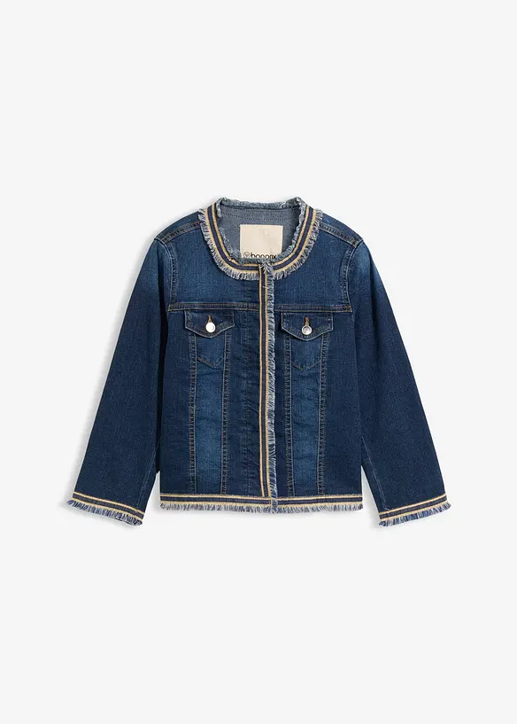 Jeansjacka med fransar, bonprix
