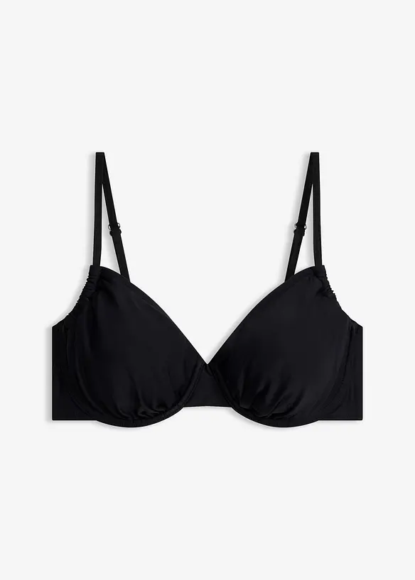 Bikini&ouml;verdel med bygel och rynk i sidan, bonprix