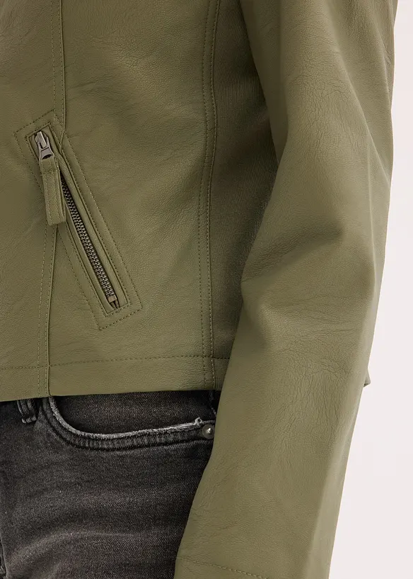 Jacka i skinnimitation av ren viskos, bonprix