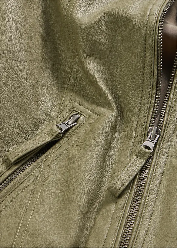 Jacka i skinnimitation av ren viskos, bonprix