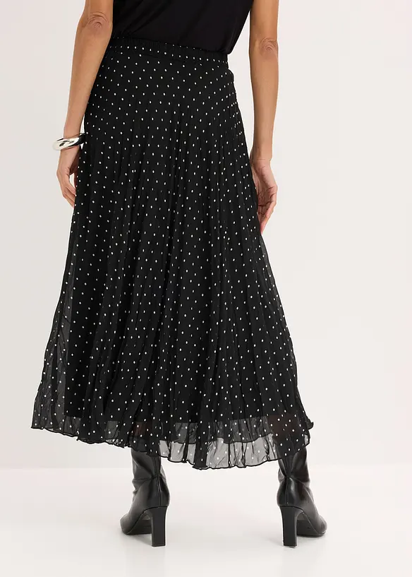 Chiffongkjol i krinklat material, bonprix