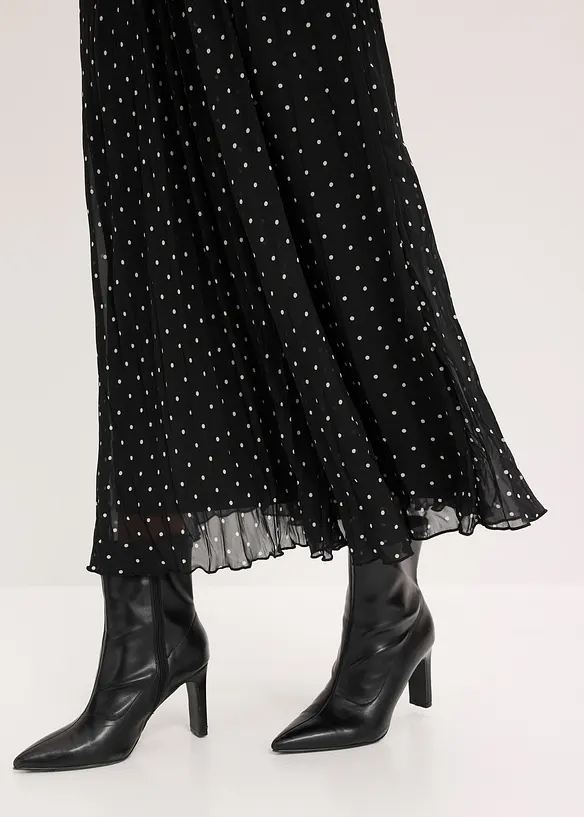 Chiffongkjol i krinklat material, bonprix