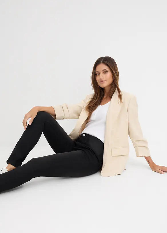 Jeans med bekv&auml;m midja, bonprix