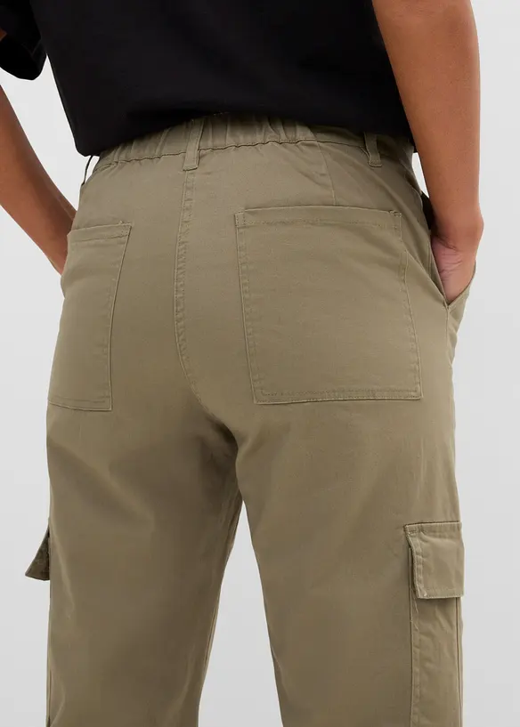 Cargobyxa i stretchig bomullsmix, bonprix