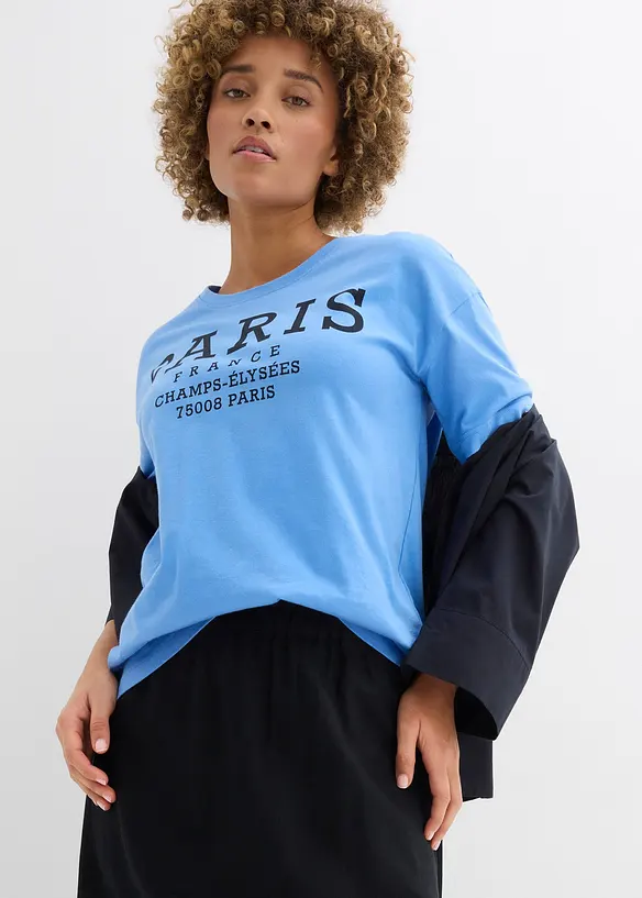 Mellanl&aring;ng kjol i tunn linneblandning, bonprix