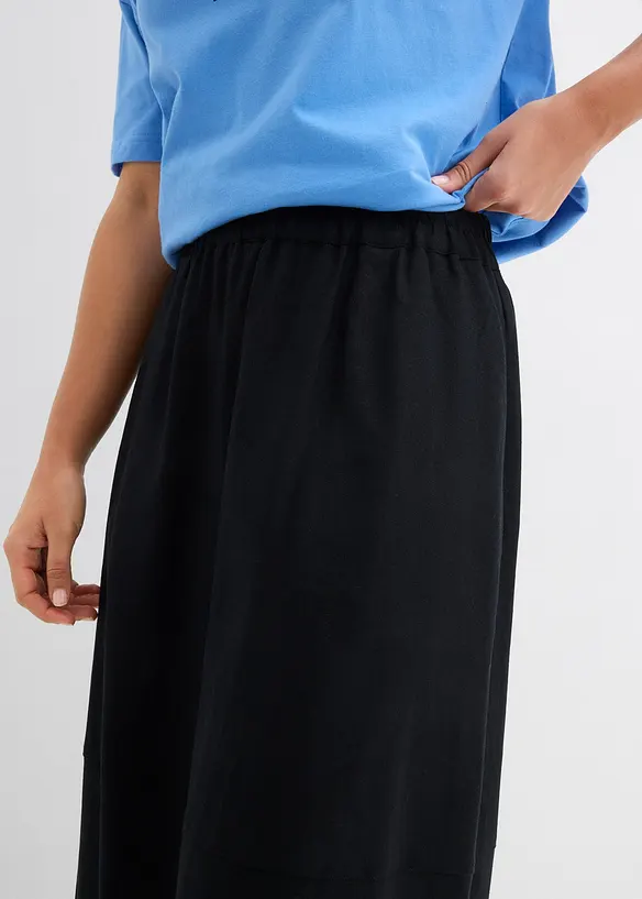 Mellanl&aring;ng kjol i tunn linneblandning, bonprix