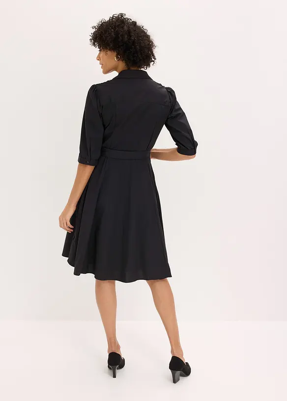 Skjortkl&auml;nning med spets och knytband, bonprix