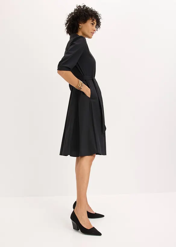 Skjortkl&auml;nning med spets och knytband, bonprix