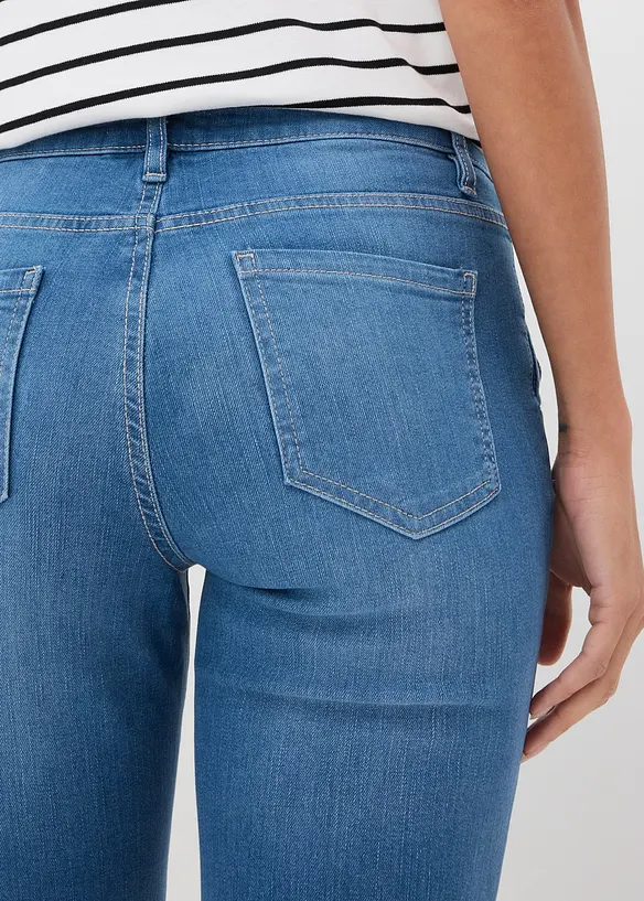 Bootcut Jeans Mid Waist, ekologisk bomull, bonprix