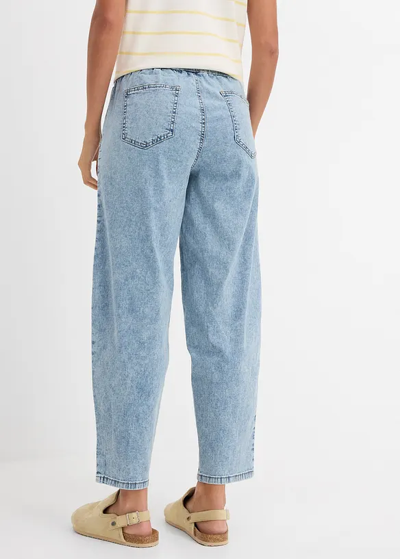 Barrel Jeans Mid Waist, med bekv&auml;m midja, bonprix