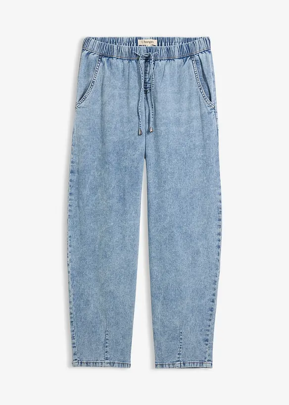 Barrel Jeans Mid Waist, med bekv&auml;m midja, bonprix