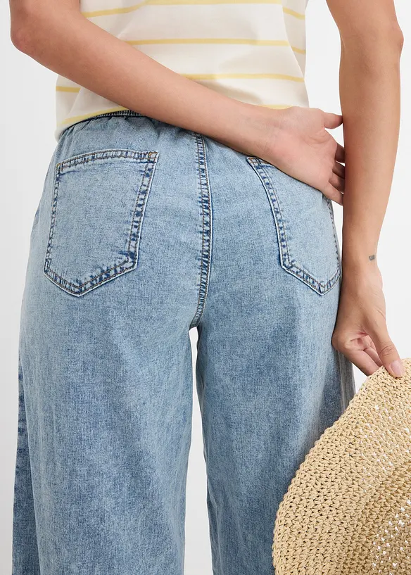 Barrel Jeans Mid Waist, med bekv&auml;m midja, bonprix