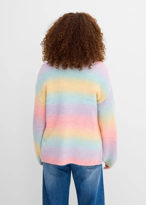 Grovstickad cardigan av mjuk bomullsmix, bonprix