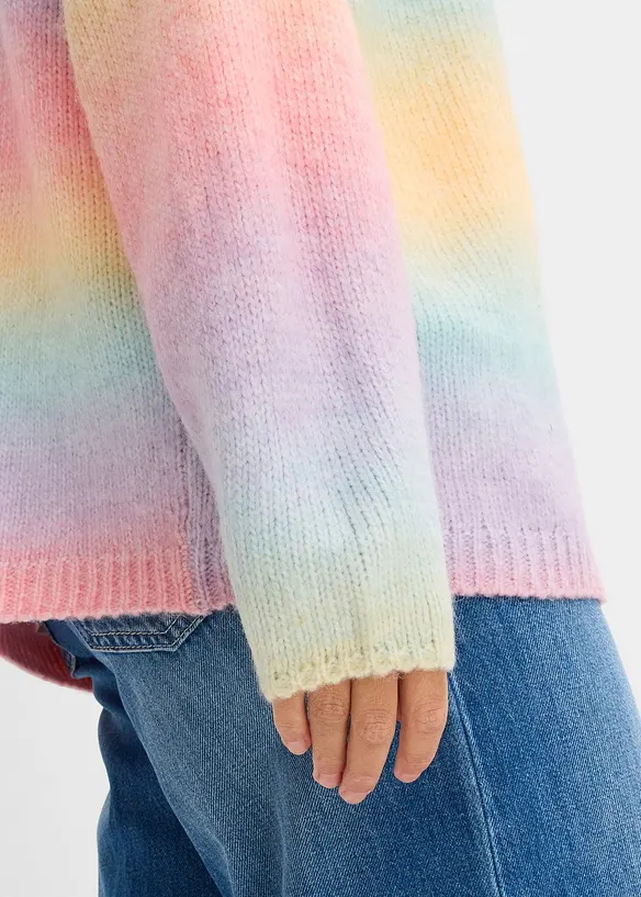 Grovstickad cardigan av mjuk bomullsmix, bonprix