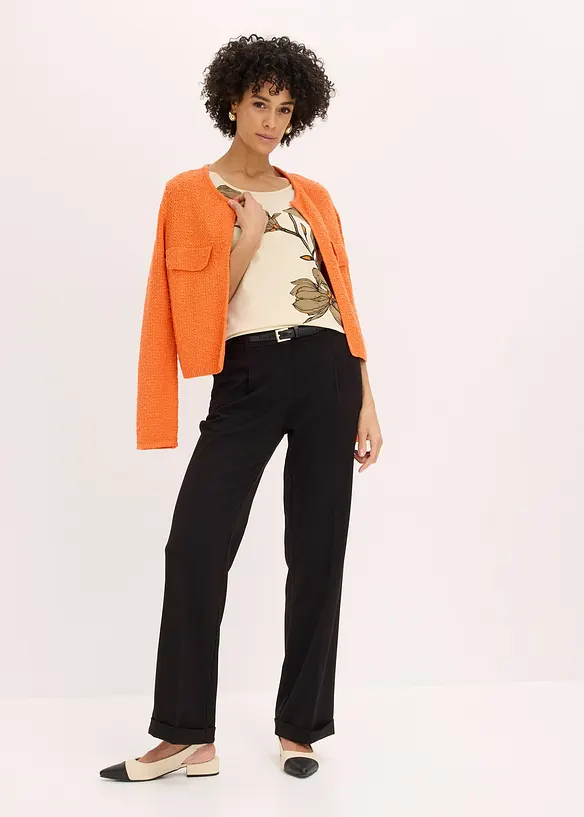 Topp i ekologisk bomull med blommotiv, bonprix