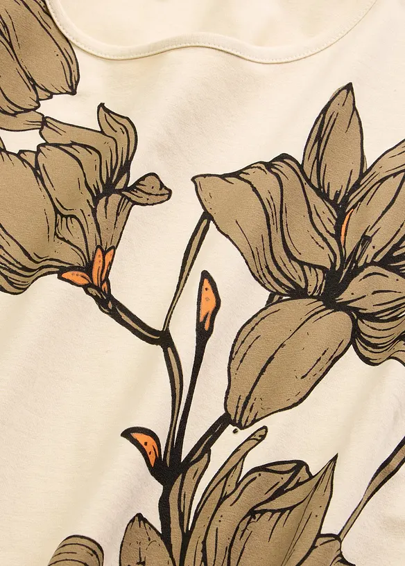 Topp i ekologisk bomull med blommotiv, bonprix