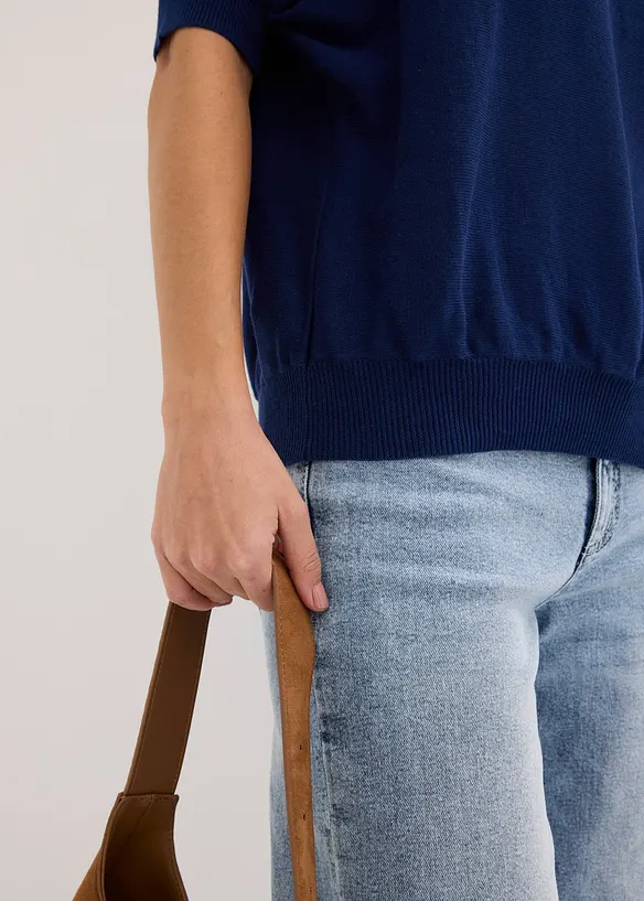 Finstickad tr&ouml;ja av bomullsmix, bonprix