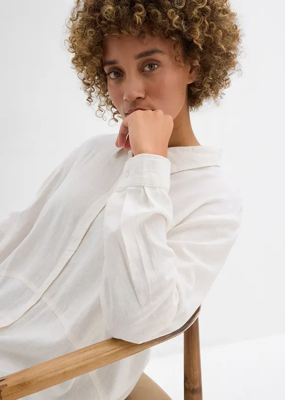 Oversizeblus av linnemix, bonprix