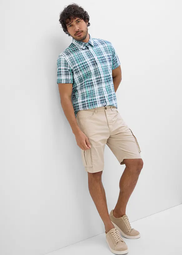 Kort&auml;rmad skjorta i b&auml;ckeb&ouml;lja av ren bomull, bonprix