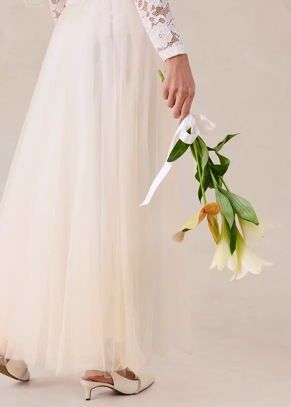 Maxikjol i skir tyll, bonprix