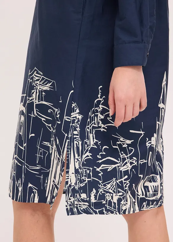 Skjortkl&auml;nning i bomullspoplin, bonprix