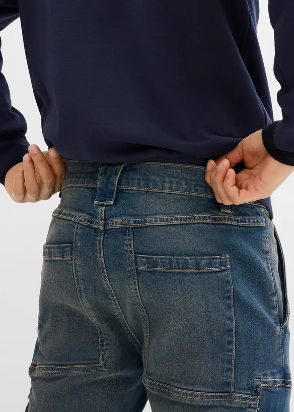 Regular Fit Cargo Stretch Jeans, Straight, bonprix