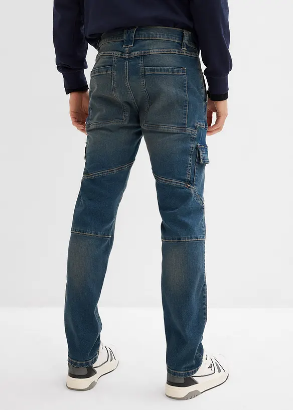 Regular Fit Cargo Stretch Jeans, Straight, bonprix