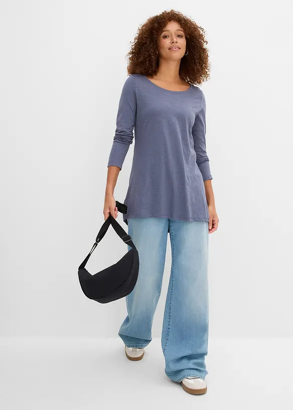 L&aring;ng&auml;rmad topp av ren bomull, bonprix