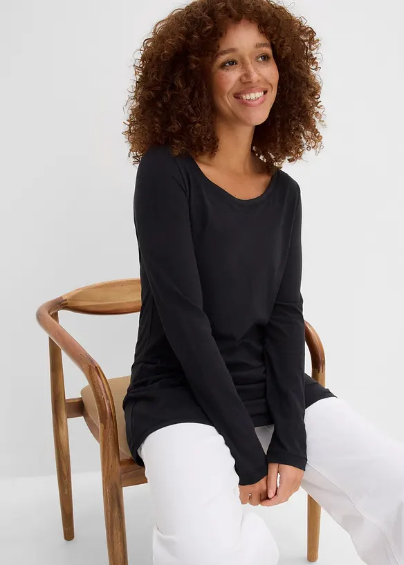 L&aring;ng&auml;rmad topp av ren bomull, bonprix