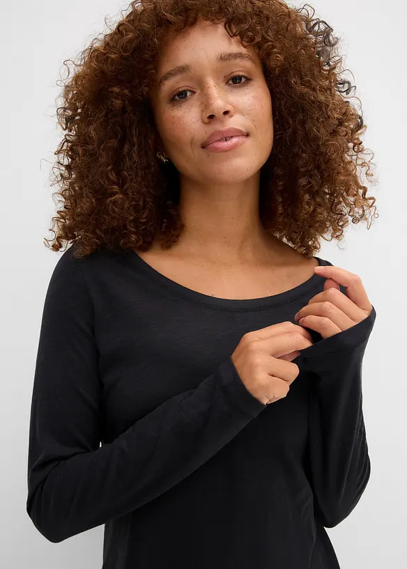 L&aring;ng&auml;rmad topp av ren bomull, bonprix