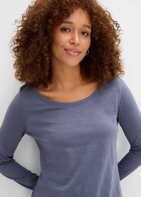 L&aring;ng&auml;rmad topp av ren bomull, bonprix