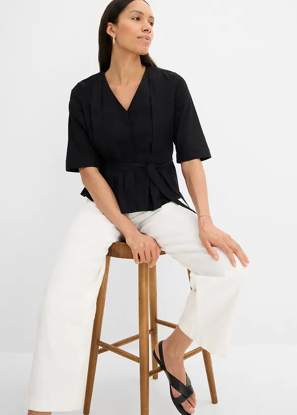 Blus av ren bomull, bonprix