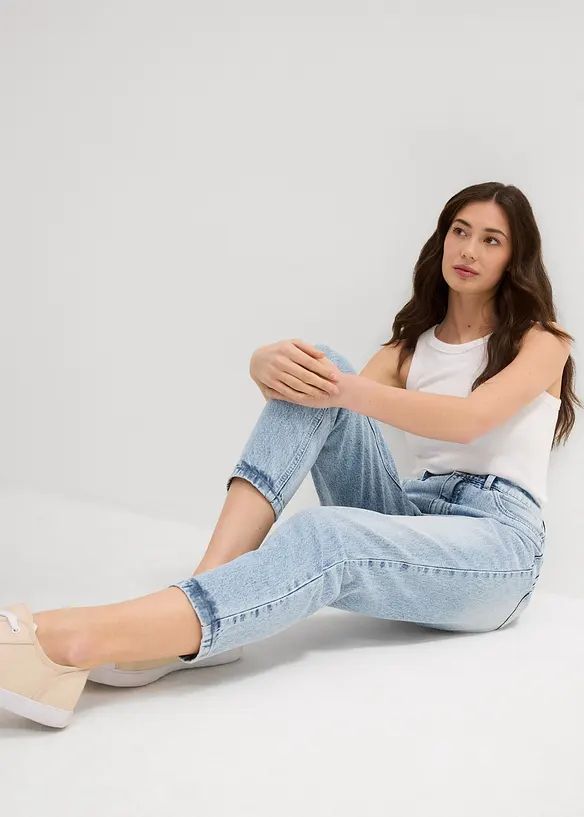 Mom Jeans, High Waist, Low Stretch, cropped, bonprix