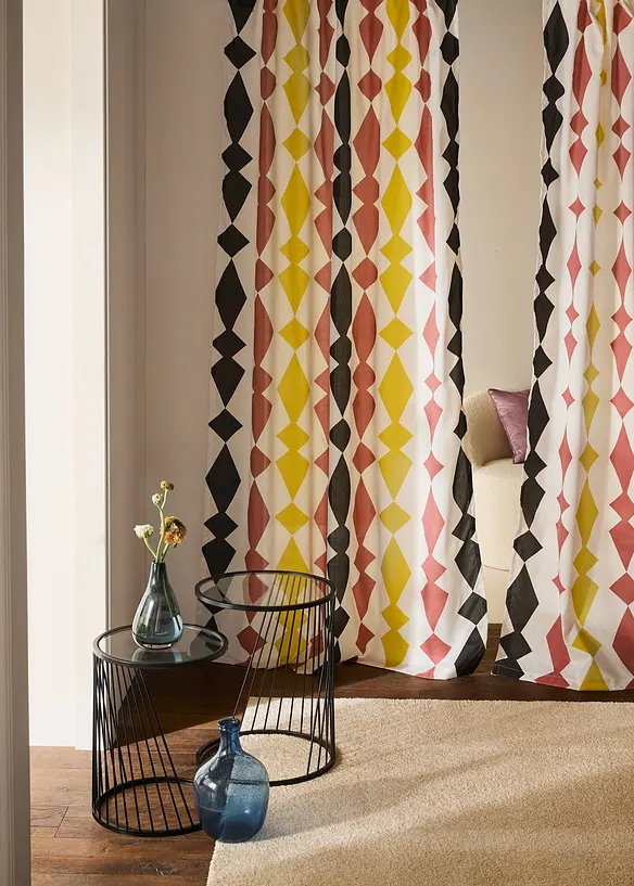 Gardin i &aring;tervunnen polyester (1-pack), bonprix