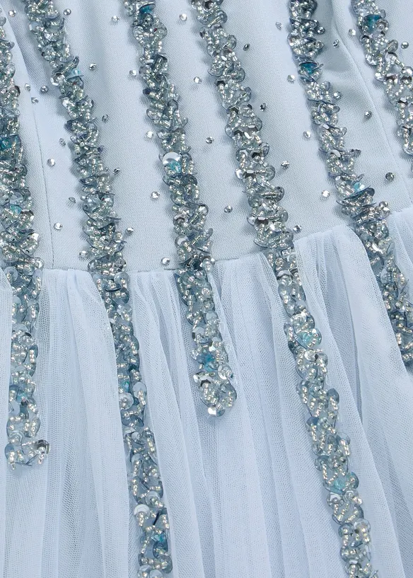 Tunn maxikl&auml;nning av tyll med paljettbroderi, bonprix