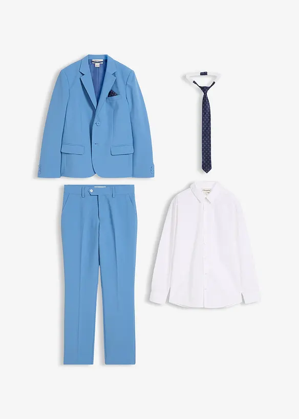 Kostym (4 delar) med skjorta och slips, bonprix